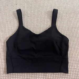 Women’s Lululemon Wunder Train Longline Sports Bra with cutout Size 10 Black